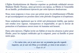 Communiqué – Soutien à Élodie Thomas et sa famille