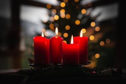 Four red candles used in advent